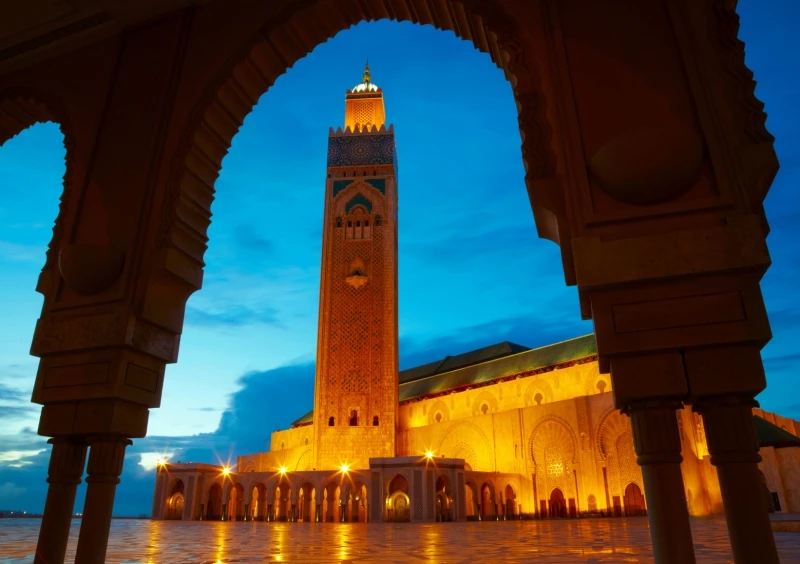 La torre de la Mezquita de Hassan, Marruecos.